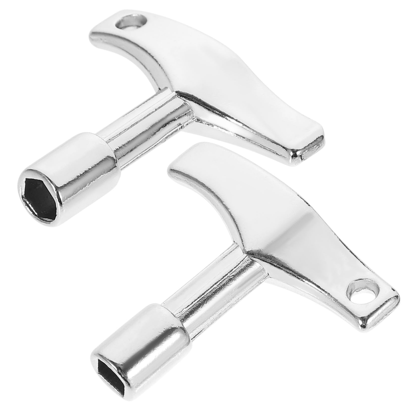 ifundom 2pcs Drum Tuning Keys Hexagon and Square Tips Zinc Alloy Drum Wrench Tool for Acoustic Drums