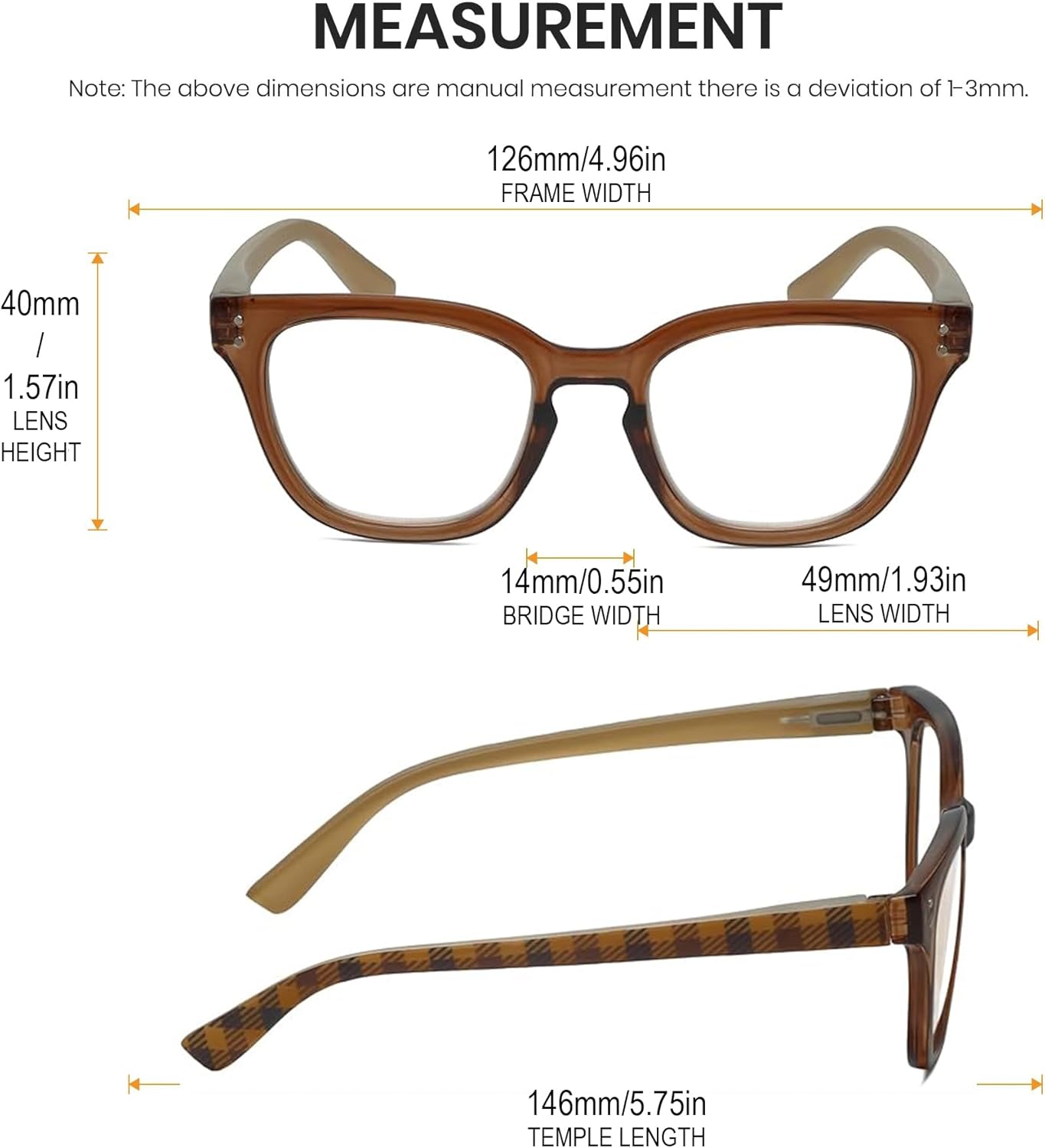 Calabria R860 Cat Eye Reading Glasses Womens Designer Trendy Modern Eyeglasses Fashion Readers w/Semi-Hard Zipper Case