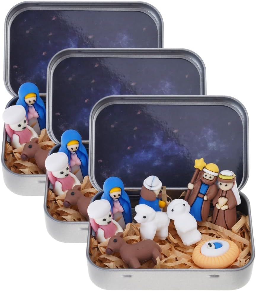 Compact Christmas Bethlehem Display Gift Set Crafted for Festival Tabletop Decoration Nativity Scene