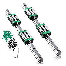 HGR20 Linear Guide Rail kit 2Pcs HGR20 600mm Linear Slide Rails and 4Pcs HGH20CA Linear Blocks Bearing Block, Anti Rust and High Precision CNC Parts for Automated Printer