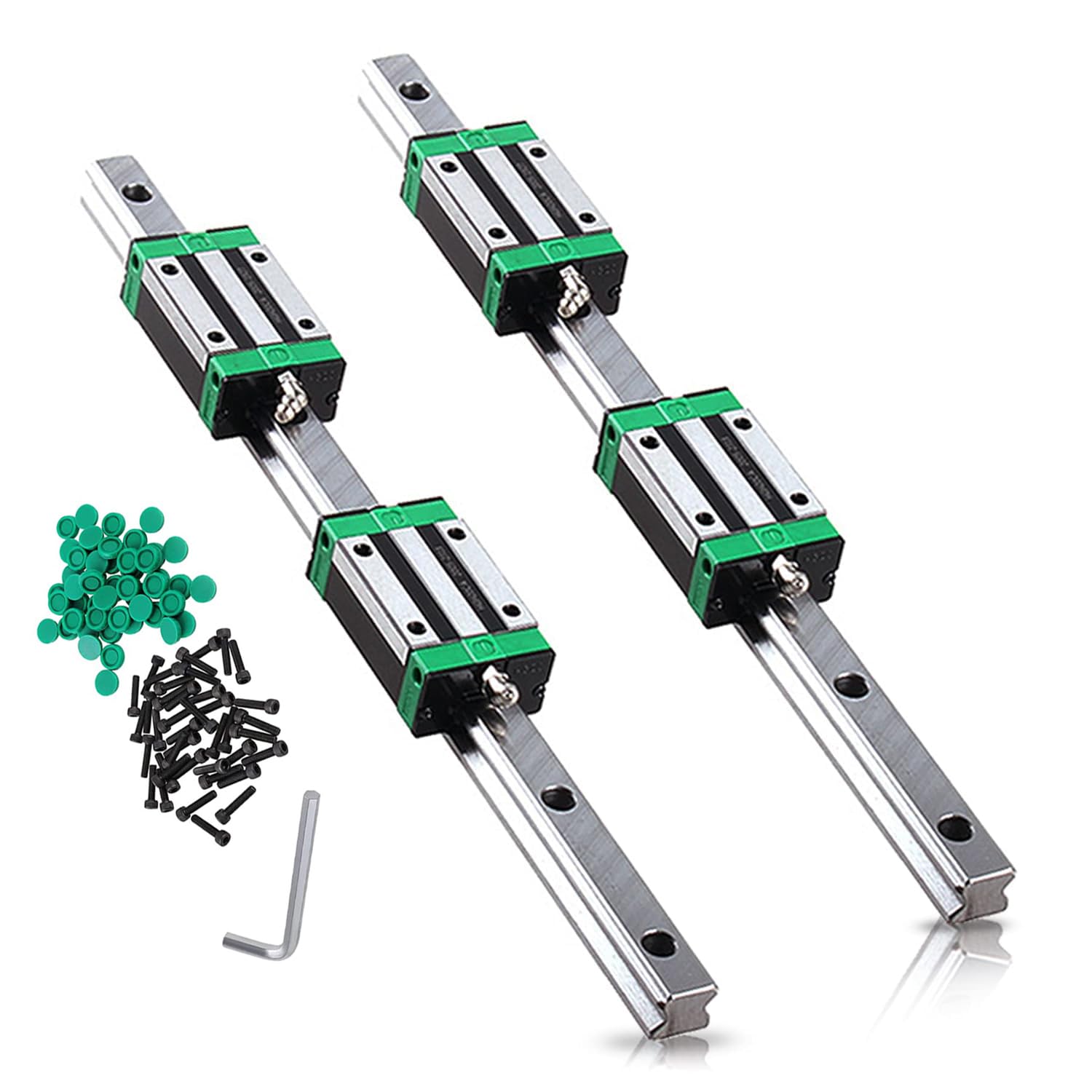 CNCMANS HGR20 Linear Guide Rail kit 2Pcs HGR20 700mm Linear Slide Rails and 4Pcs HGH20CA Linear Blocks Bearing Block, Anti Rust and High Precision CNC Parts for Automated Printer