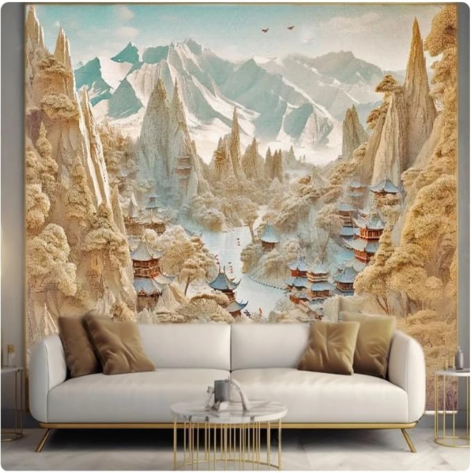 Carta Da Parati Fotografica Moderna Semplice Paesaggio Giallo Murale Soggiorno Ristorante Sfondo Muro Decorazioni Per La Casa Pittura 400Cm(W)*280Cm(H)