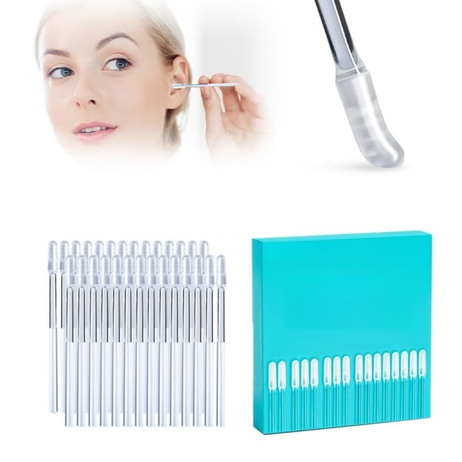 Ear Cleaning Tool for Adults - Reusable Earwax Removal Kit with Adhesive Sticky Gel Gentle Safe Ear Pick