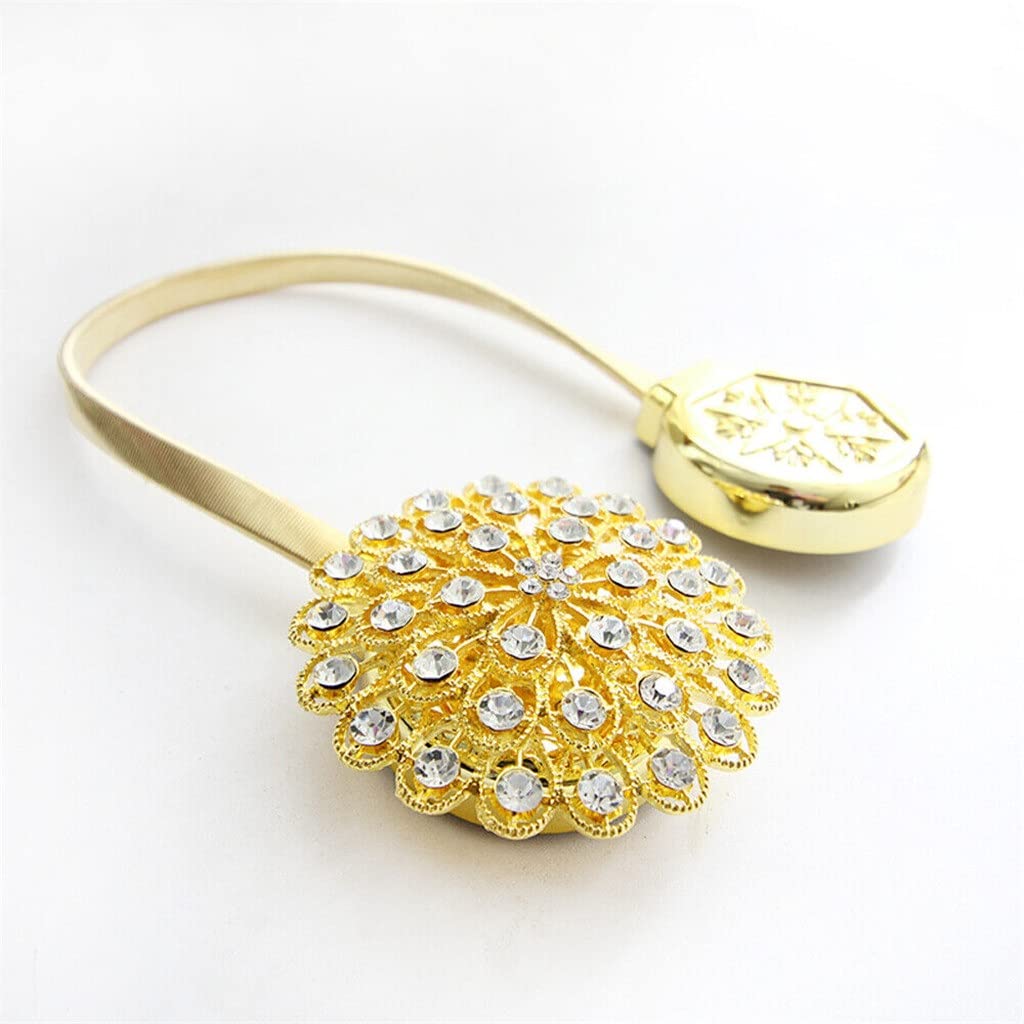 2 Pcs Embrasses de Rideau Magnétiques Embrasses en Cristal Boucle Clips Retenues Accueil Boucle de Rideau Magnétique en Alliage d'argent et d'or (Couleur : B, Taille (A comme Le Montre l'image)