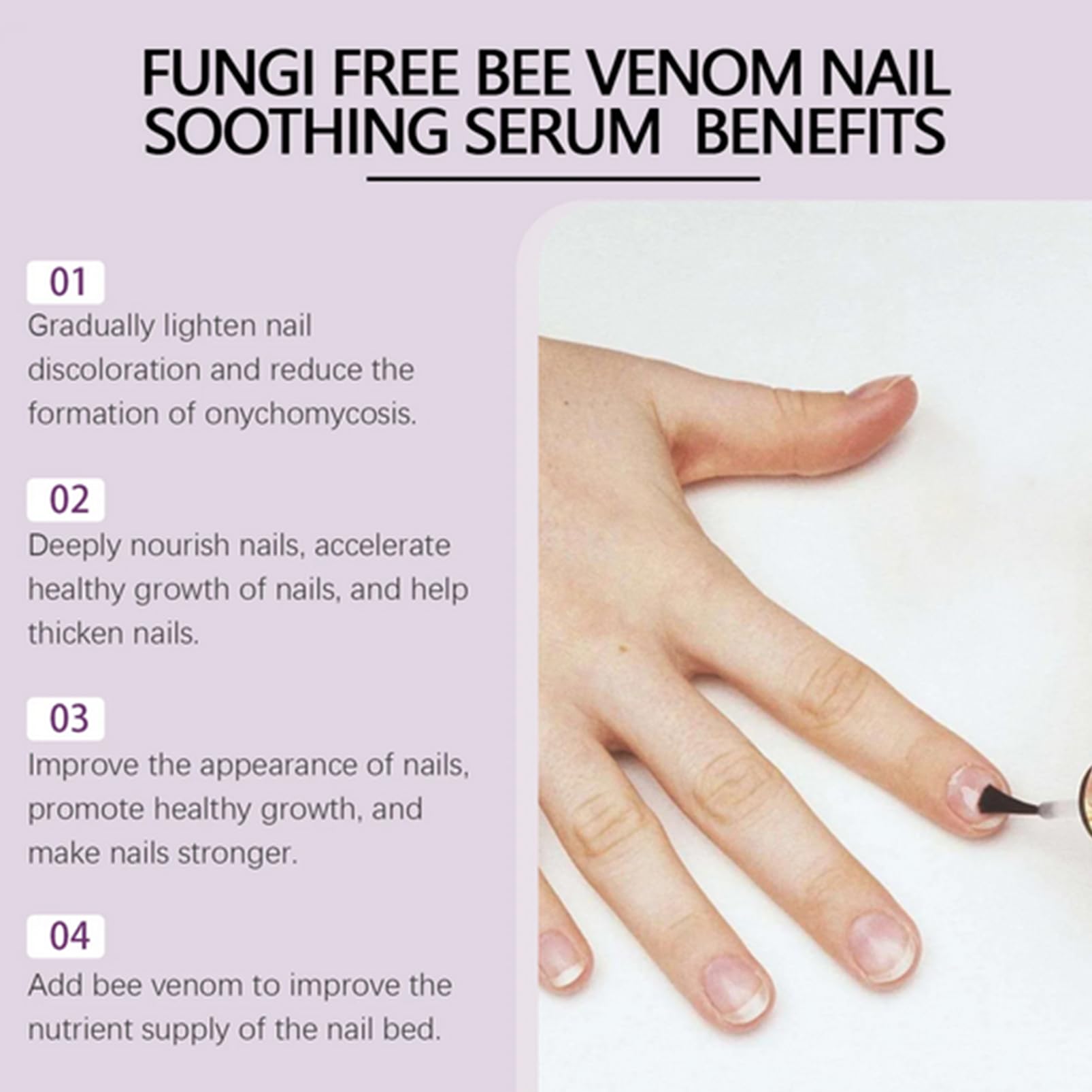 15ml Nail Care Liquid, Nail Fungus Care Serum, Bee Venom Nail Soothing Serum,Nail Softening agent for Repairing ingrown Toenails, anti-infective onychomycosis Treatment Essence of bee Venom - Image 4