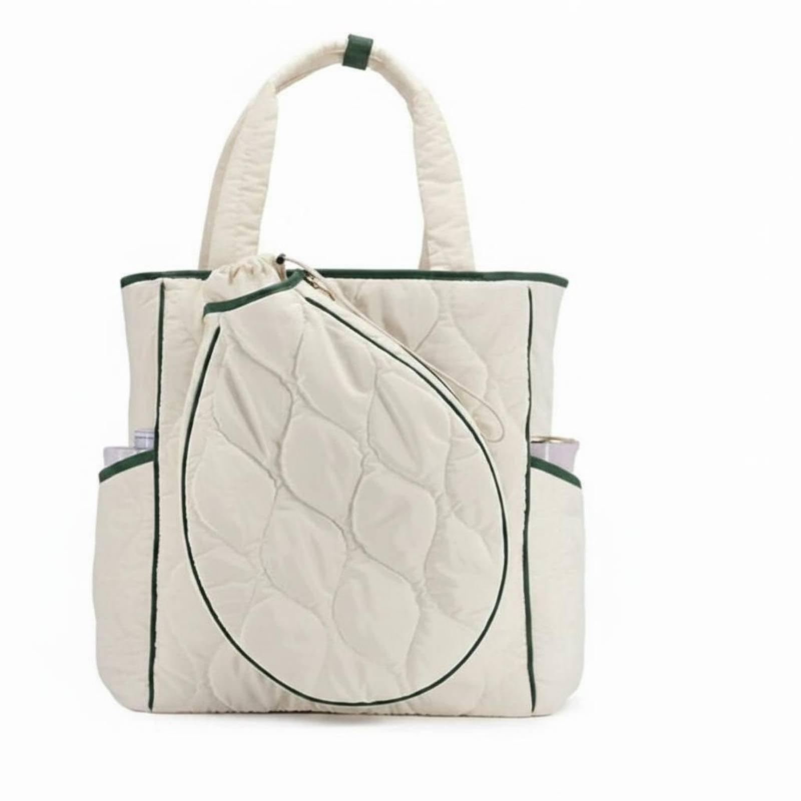 Pickleball Racket Bag Sport Equipment Bag Large Capacity Badminton Tote Multiple Compartments Padded Racket Carryall for Women, Gym White|Bags-image-11