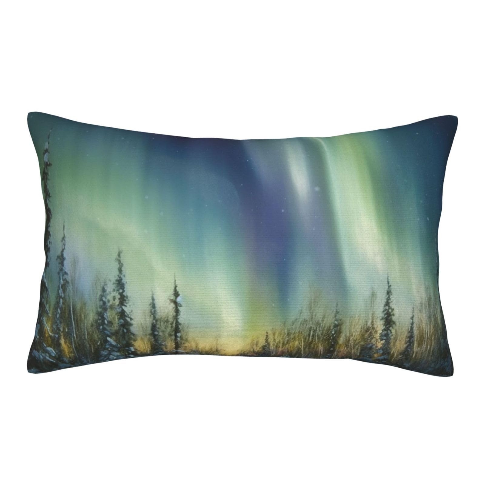 Velvet Pillowcases 14"x20" Ultra Soft Breathable Pillow Cases, Luxury Fuzzy Throw Pillow Covers with Zipper, Aurora Pillow Shams All Seasons Decorative Cushion Cases for Couch