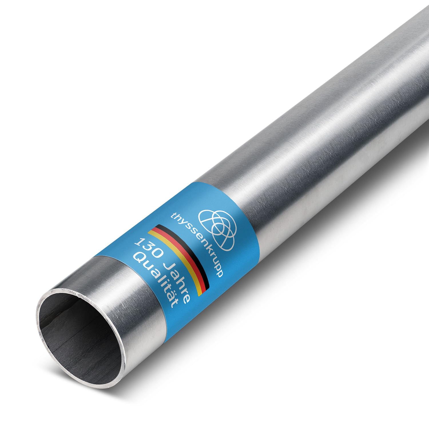 thyssenkrupp Edelstahlrohr – Rundrohr Edelstahl V2A geschweißt – K240 geschliffen – Werkstoff 1.4301 / AISI 304 – Ø 42,4 x 2 mm, 2000 mm Länge