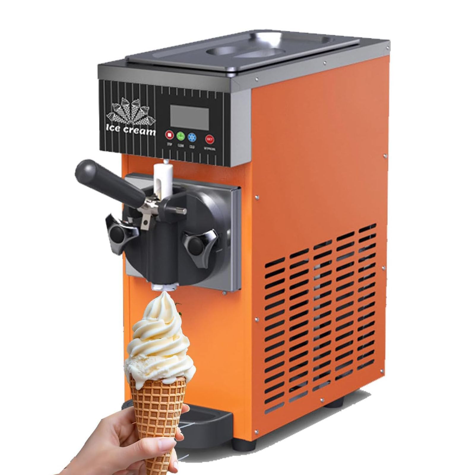 Máquina de helado comercial con pantalla LCD, congelación rápida y limpieza automática para restaurantes y tiendas de postres
