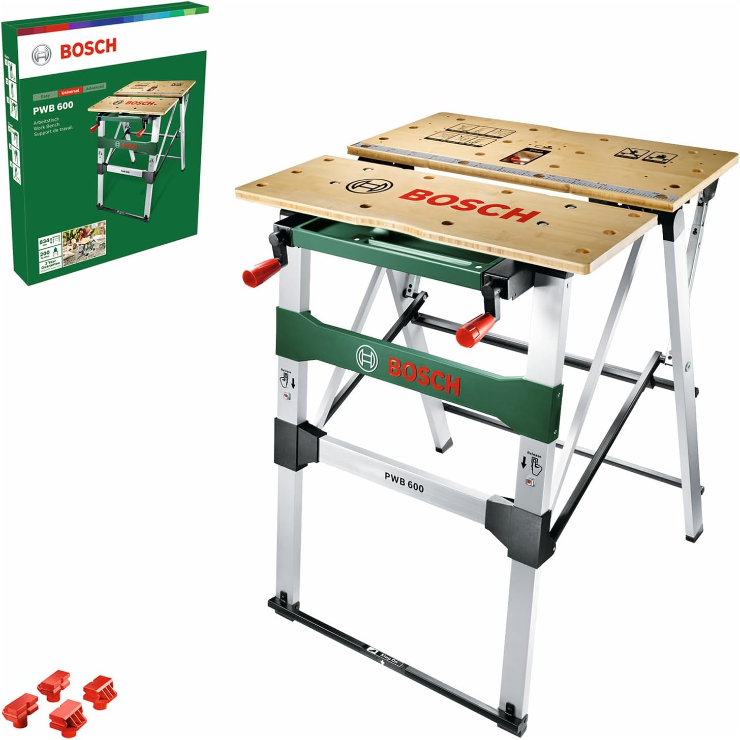 Work Bench PWB 600 (4 Blade Clamps, Cardboard Box, Max Load Capacity: 200 kg)