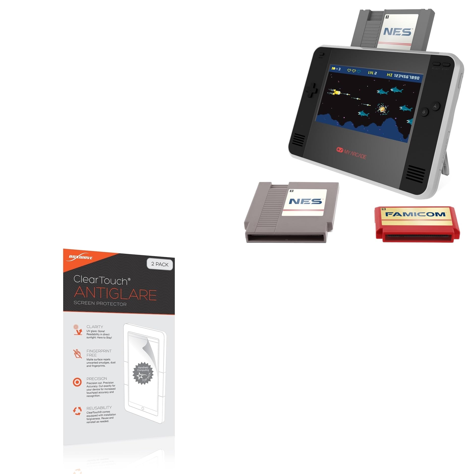 BoxWave Screen Protector Compatible with My Arcade Retro Champ - ClearTouch Anti-Glare (2-Pack), Anti-Fingerprint Matte Film Skin