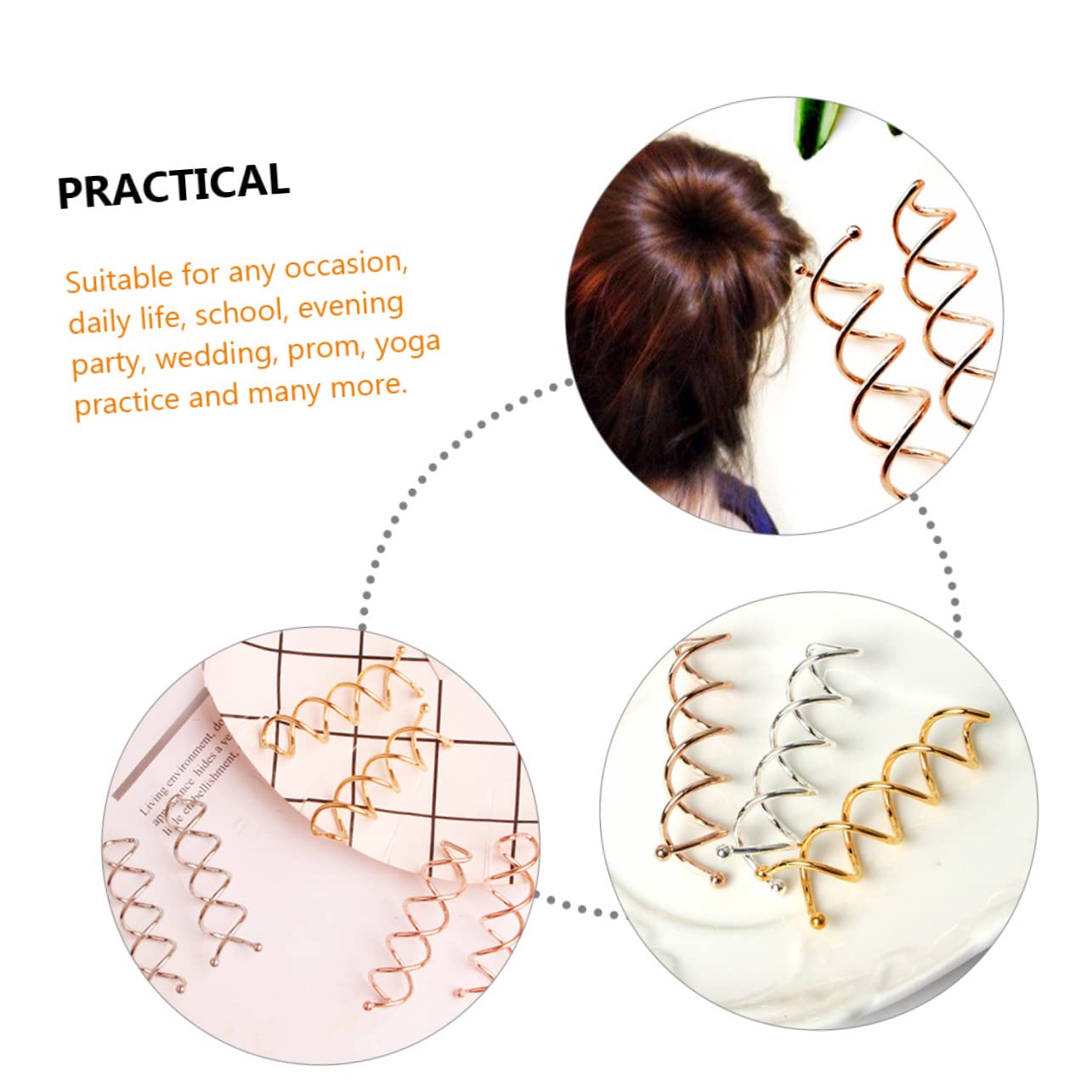 Healeved 90pezzi Clip Per Chignon Spirale e Strumenti Per Acconciature Accessori Per Per Donne e Ragazze Facili Usare e Adatti Occasione