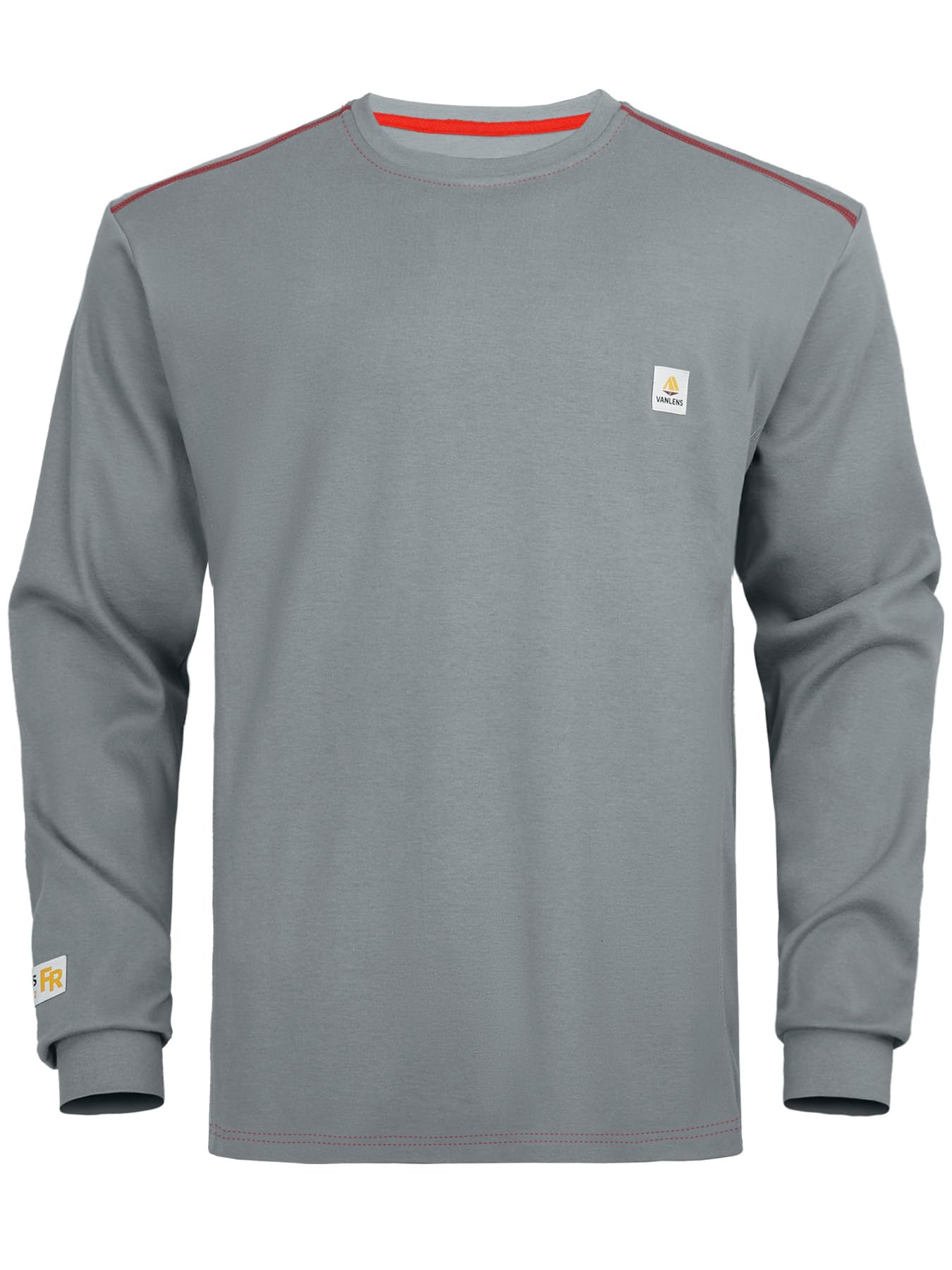 VANLENS FR Shirts for Men CAT2/HRC2 6.5oz Lightweight Fire Resistant Shirts for Men Long Sleeve Crewneck T-Shirt