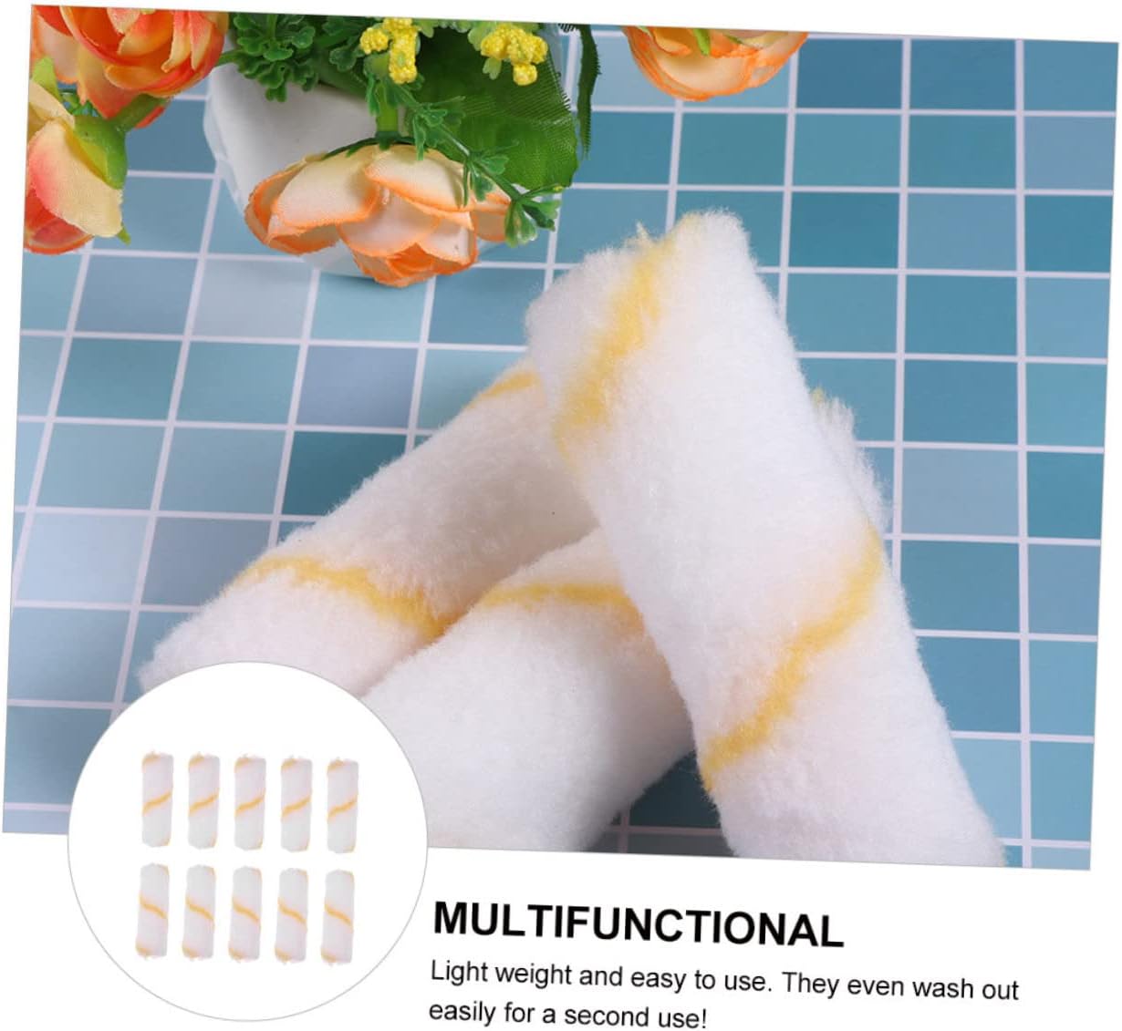 48pcs Mini Paint Roller Covers Craft Roller Refills for Smooth Painting Walls Furniture and Areas