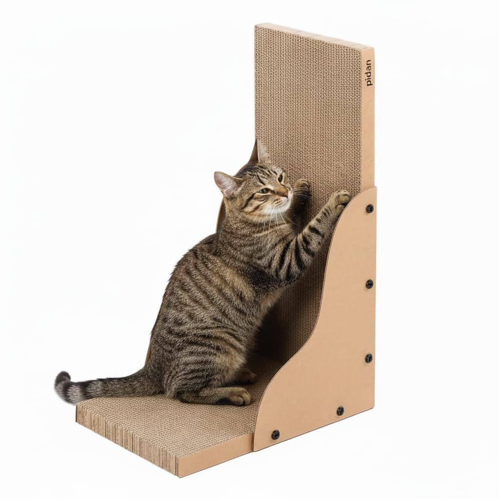 pidan L-Shape Cat Scratcher 60cm Tall, A-Grade Cardboard Corner Board, Easy to Assemble, Protects Furniture, Optimal Hardness, Low Debris, Space-Saving Design, For Indoor Cats