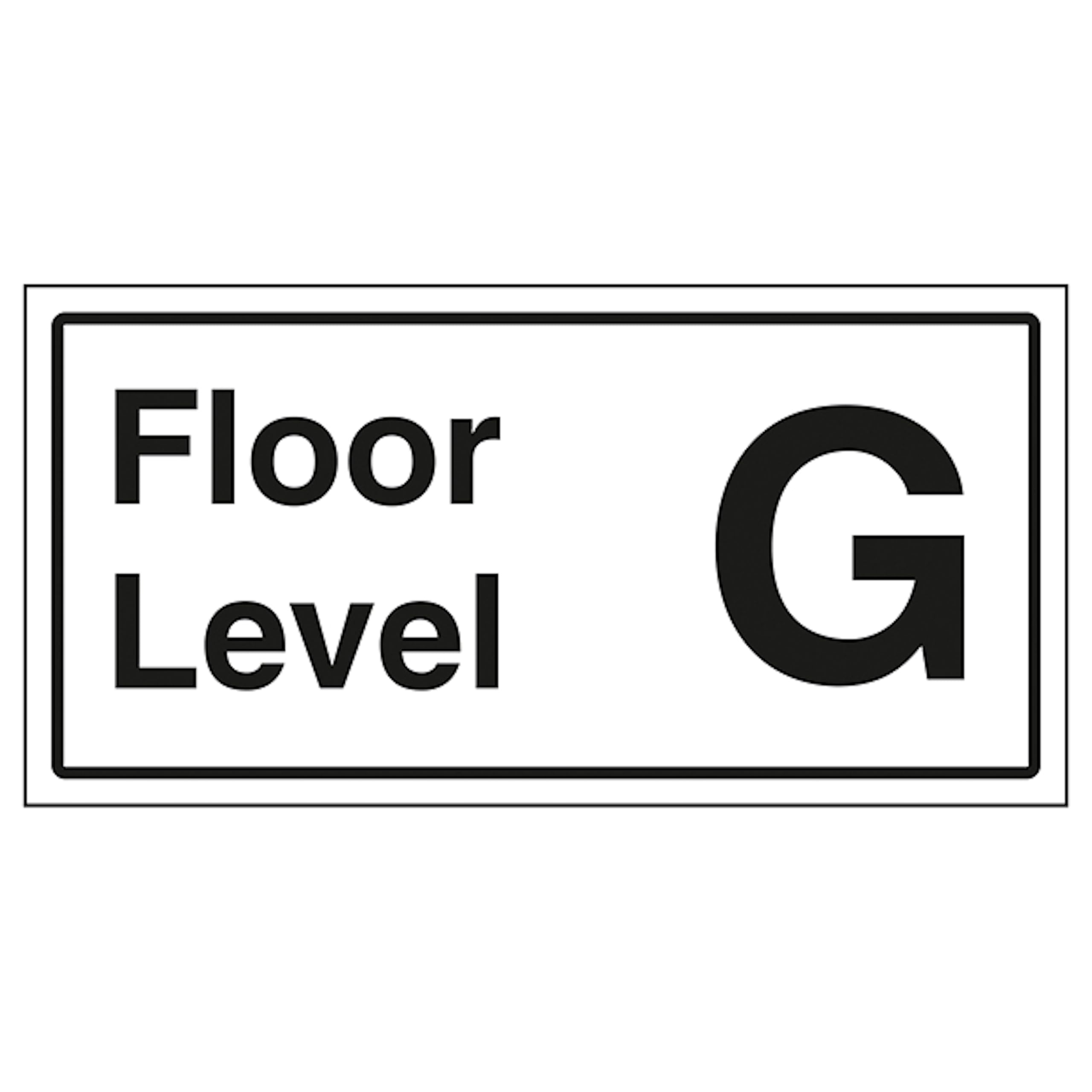 V Safety Floor Level G 300 x 150 mm - Glow In The Dark 1mm Rigid Plastic Safety Sign