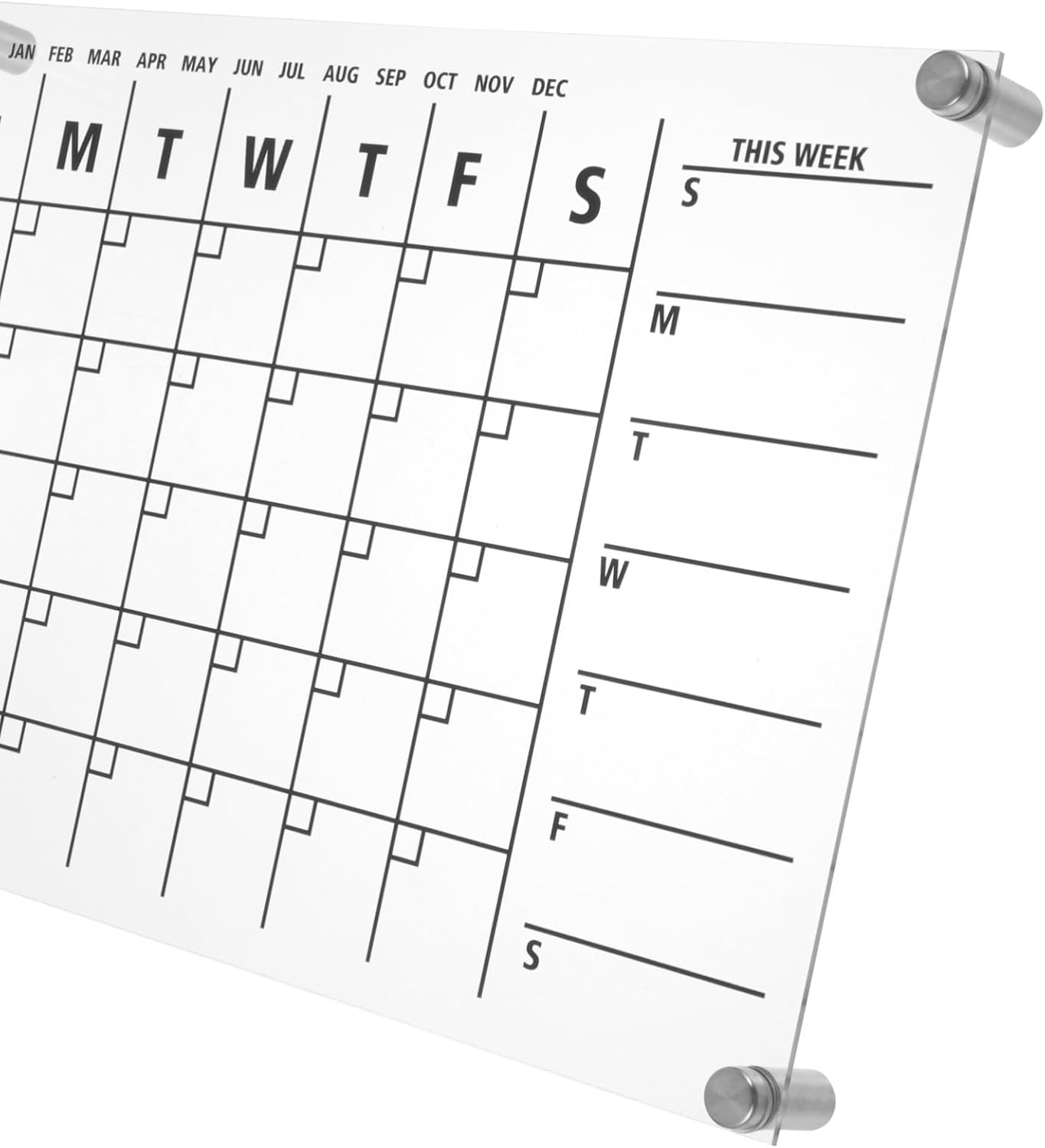ERINGOGO 1Set Acrylic Dry Erase Board with Push Pins and Marker Transparent Weekly Planner for Home Kitchen Office Lightweight Simple Installation for Organizing image 3