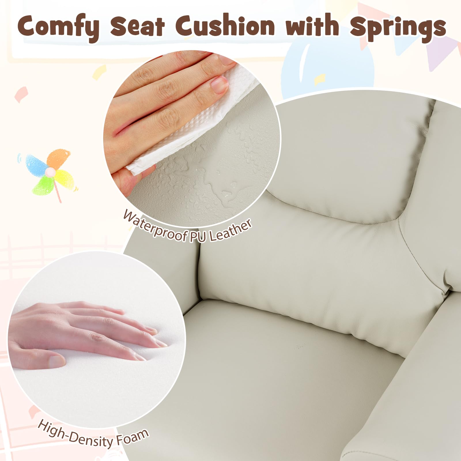 LIFEZEAL Sofá infantil, sillón infantil con función reclinable, sillón relax 2 en 1 para niños, sofá infantil con reposapiés ajustable y soporte para bebidas, sofá pequeño para habitación infantil