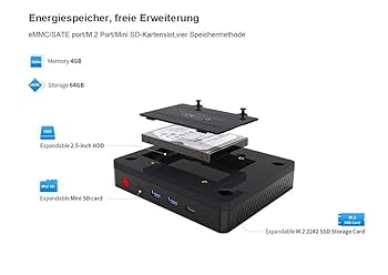 Gemini Lake Mini PC, ADLOKO GE41 Windows 10 (64-bit) 4K