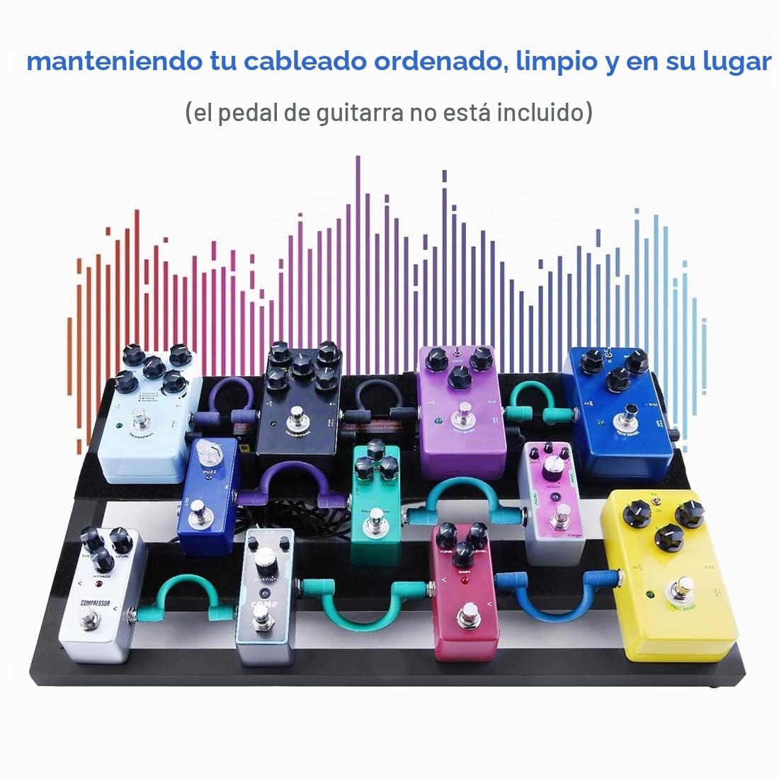 Pedalera para guitarra, efecto pedalera, de aluminio, con bolsa de transporte, placa de efecto pedal, dimensiones pequeñas