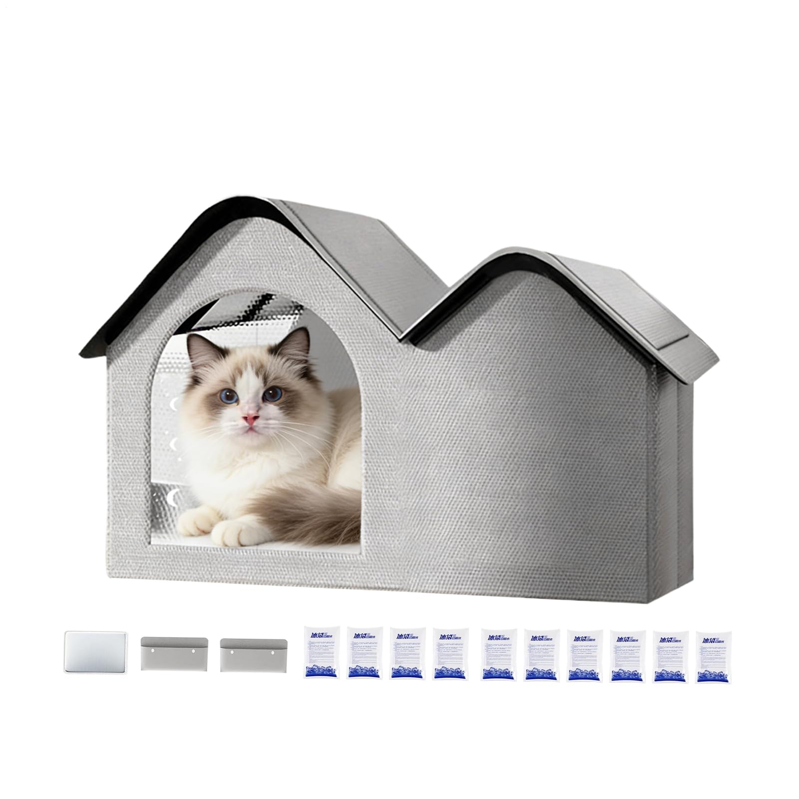 Cuccia Refrigerante per Gatti - Cuccia Pieghevole con Pacchetto di Ghiaccio per Gatti - per Cane con Pacchetto Ghiaccio,per Interno, Giardino, Campeggio e Viaggi