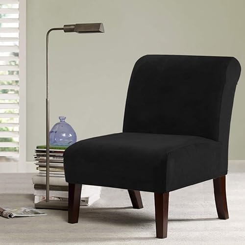 Miniatura 10 de H.VERSAILTEX Fundas de terciopelo para sillas de alta elasticidad, sin brazos, para sala de estar, fundas de terciopelo grueso de lujo, fundas de