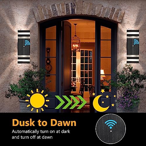 tewei-6-Pack-Dusk-to-Dawn-Outdoor-Light-Fixtures-Modern-Black-Outdoor-Lights-for-House-2-Layer-Up-and-Down-Exterior-Wall-Lights-IP65-Waterproof-Outdoor-Sconces-Lighting-for-Porch-Garage-3000K tewei 6 Pack Dusk to Dawn Outdoor Light Fixtures Modern Black Outdoor Lights for House 2 Layer Up and Down Exterior Wall Lights IP65 Waterproof Outdoor Sconces Lighting for Porch Garage 3000K