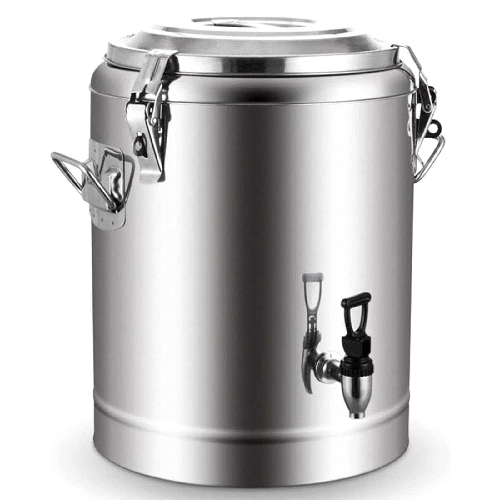 XUHCLY 304 Stainles Steel Insulated Double Layer Beverage Dispenser,Thermos Container with Spigot for Coffee,Cold Milk,Water,Juice(Size:30L,Color:With faucet)