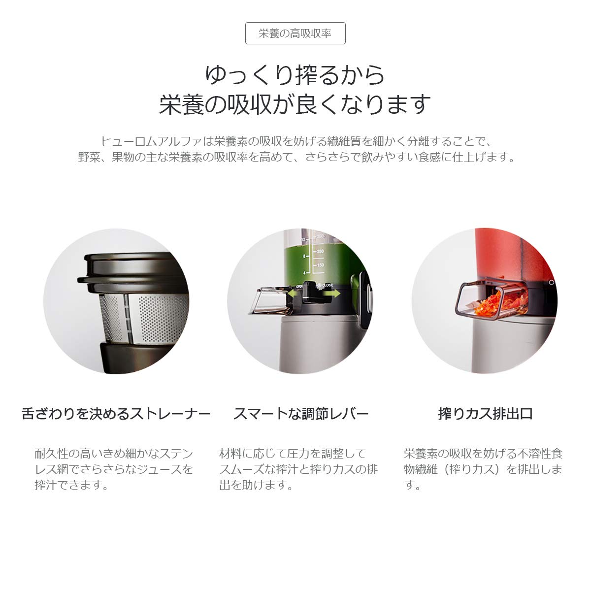 Amazon | ヒューロム スロージューサー H26-DG17(ダークグレー