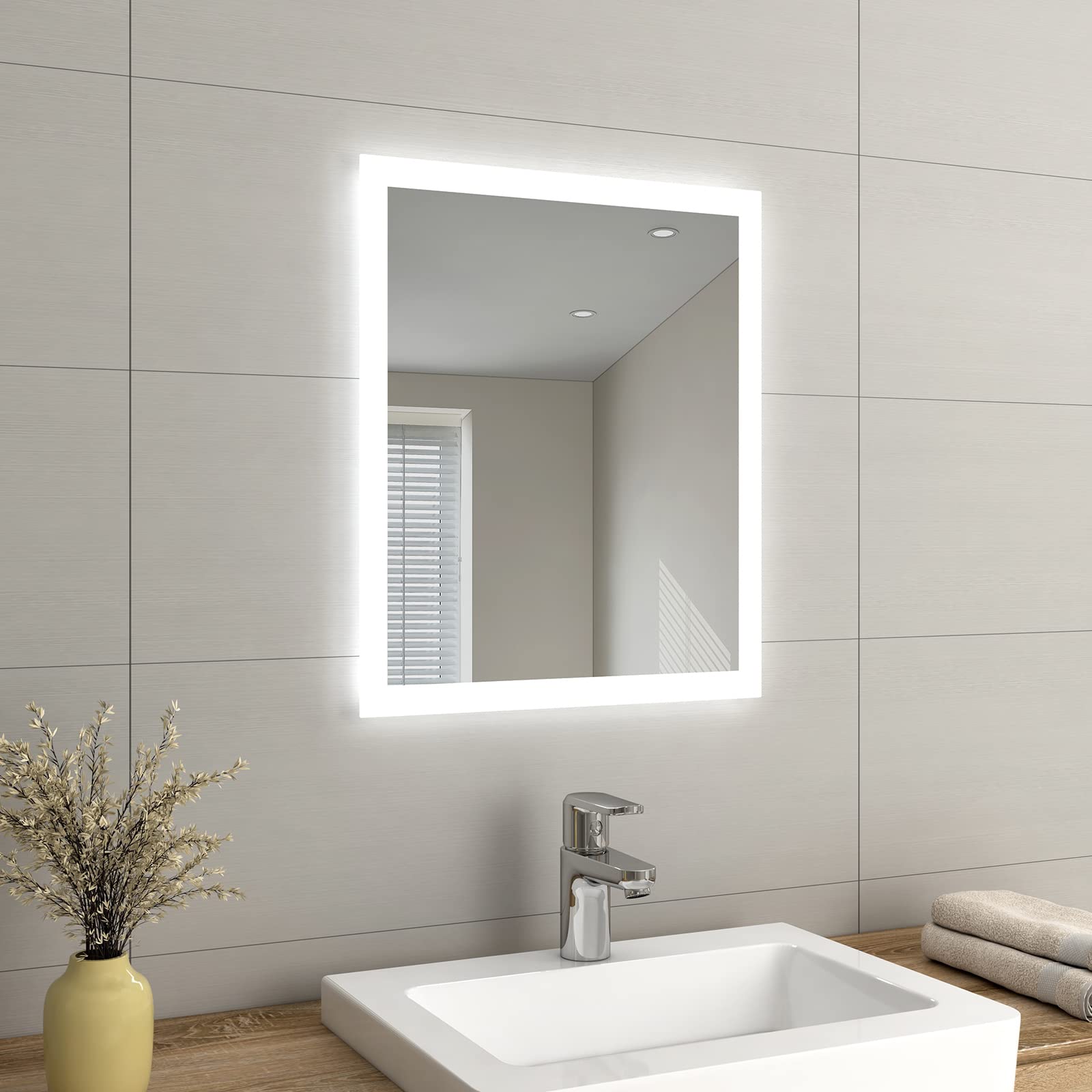 Buy EMKE LED Small Bathroom Mirror 500x600mm, Wall ed Bathroom/Bedroom