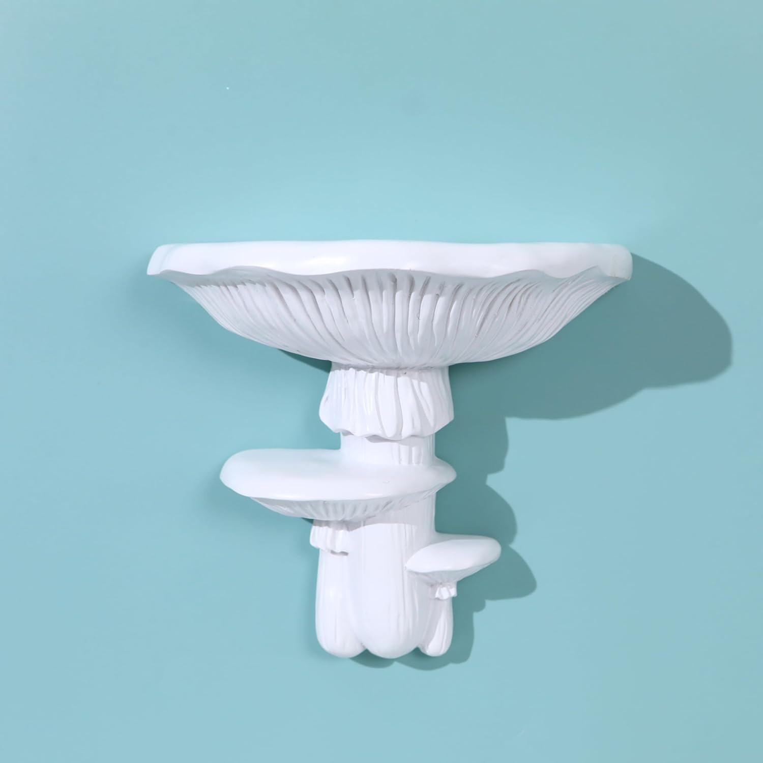 UITWMKTG 1 Pack Mushroom Shelves Floating Shelf Cottage Core Wall Decor Cute Hanging Shelf for Home Living Room Bedroom Kitchen Unique Wall Decor White