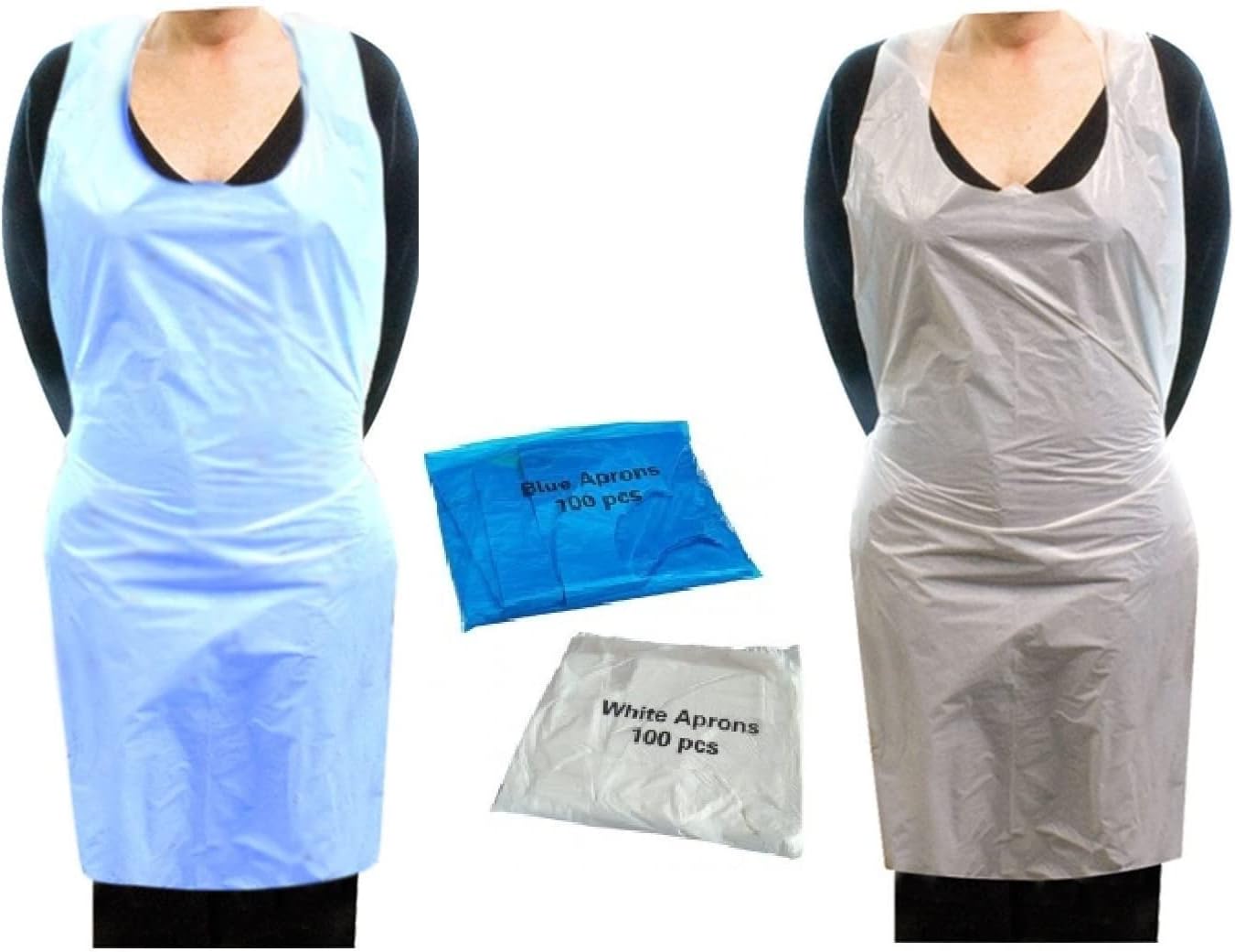 Disposable Flat Pack White Aprons Blue Apron High Density Polythene