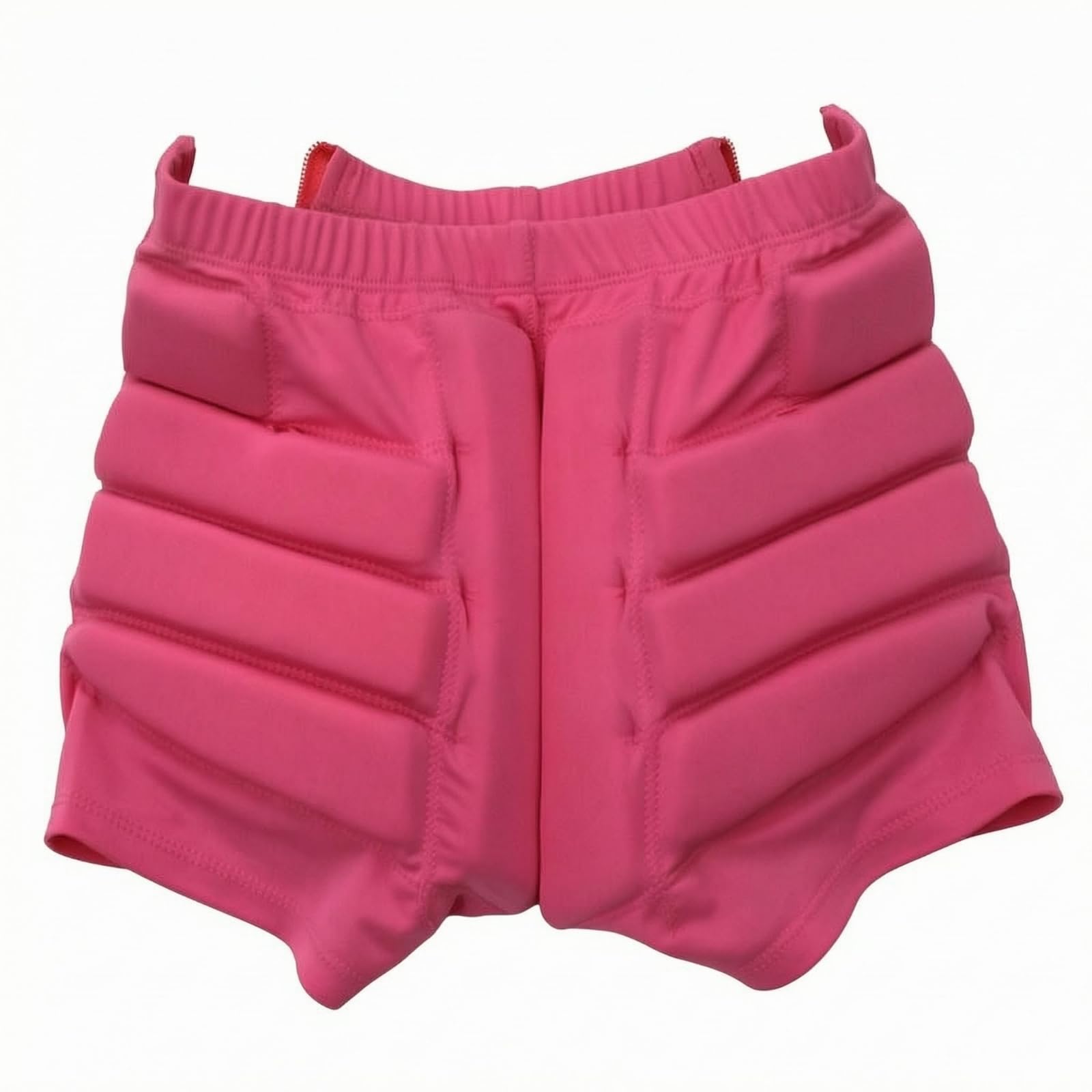 Milageto Short Rembourré Siège Tissu Extensible Short Rembourré Hanches Ouvertures Zippées Culotte Protection Rembourrée pour Patinage sur Glace , Rose , L