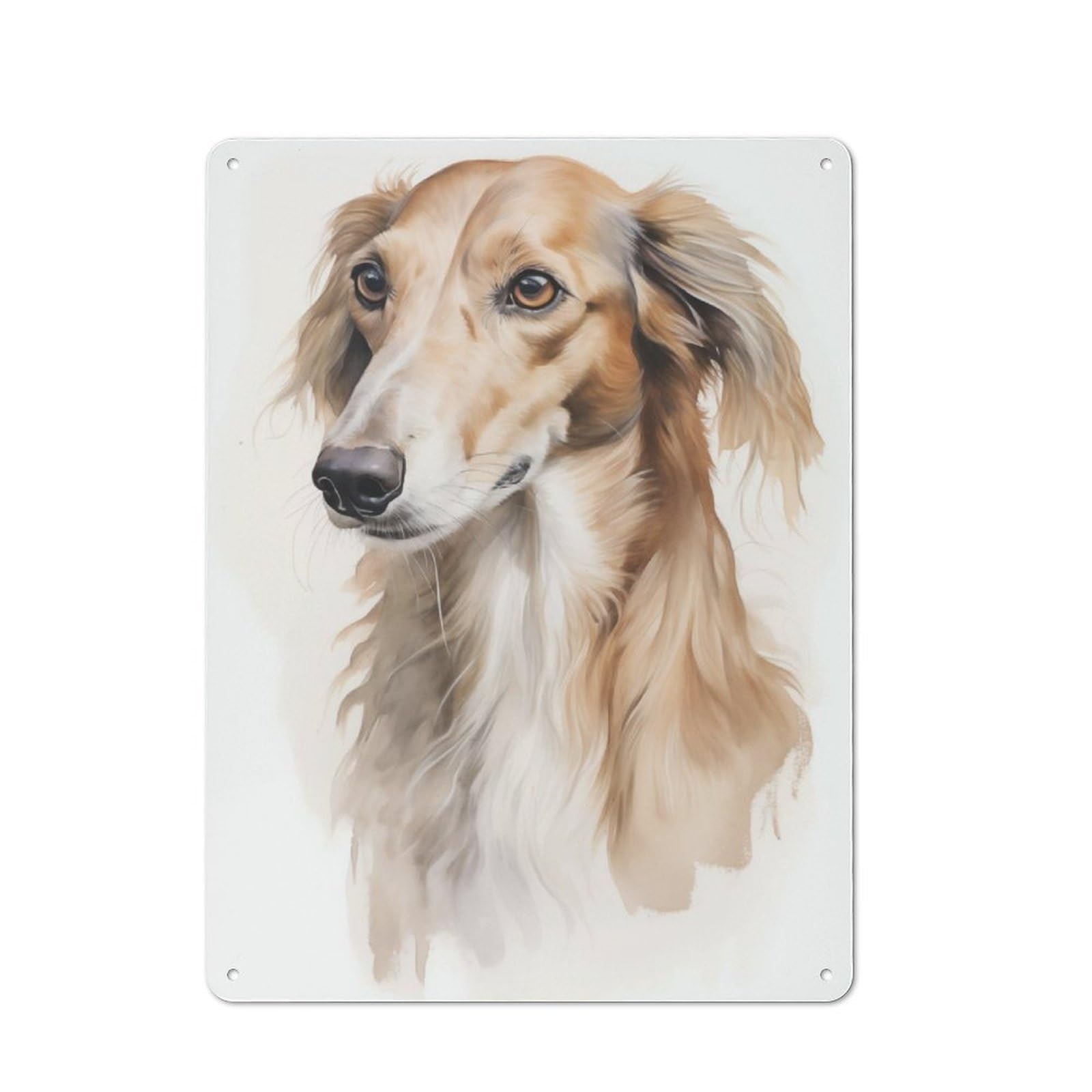 Junmoney Saluki Dog Portrait Metal Wall Sign 40X30cm Featuring For Living Room Wall, A Decorative Gift For A Newly Furnished Living Room