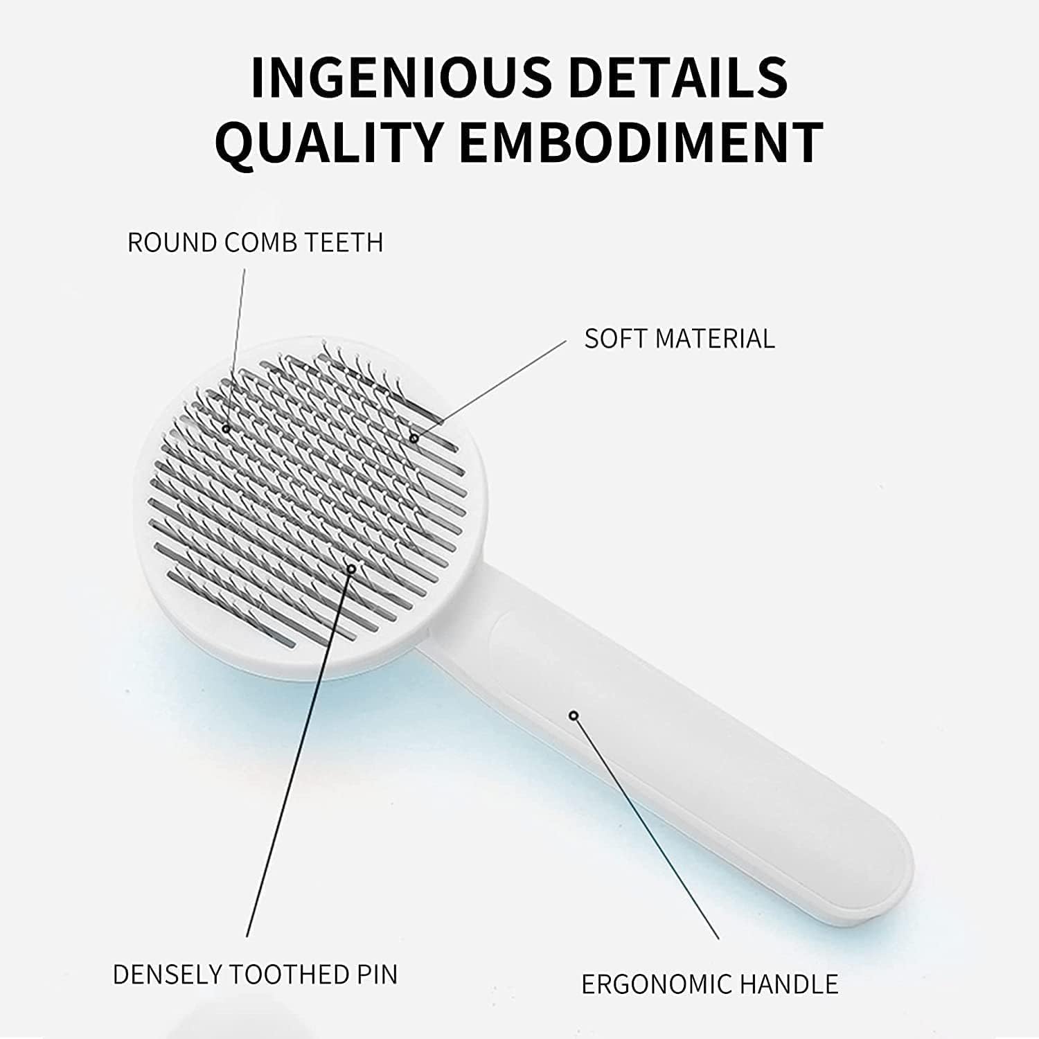 D&C PAWS Self-Cleaning Hard Bristle Slicker Grooming Brush for Long and Short Haired Shedding Tangles and Deshedding Grooming Comb Ideal For Cats and Puppies (Multicolor)