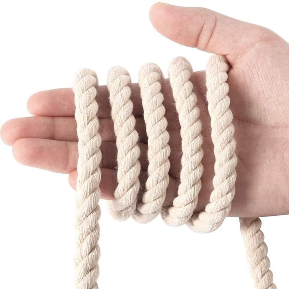 VNQ Strong Cotton Rope 10mm Natural Thick Rope for Decor, Hanging, Crafts, Home Decor (7 feet)