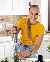 Vista 9 de 1000W Powerful Immersion Blender Handheld, 2025 New Update Hand Blender with 25-Speed and Heavy-Duty Copper Motor (Silver)