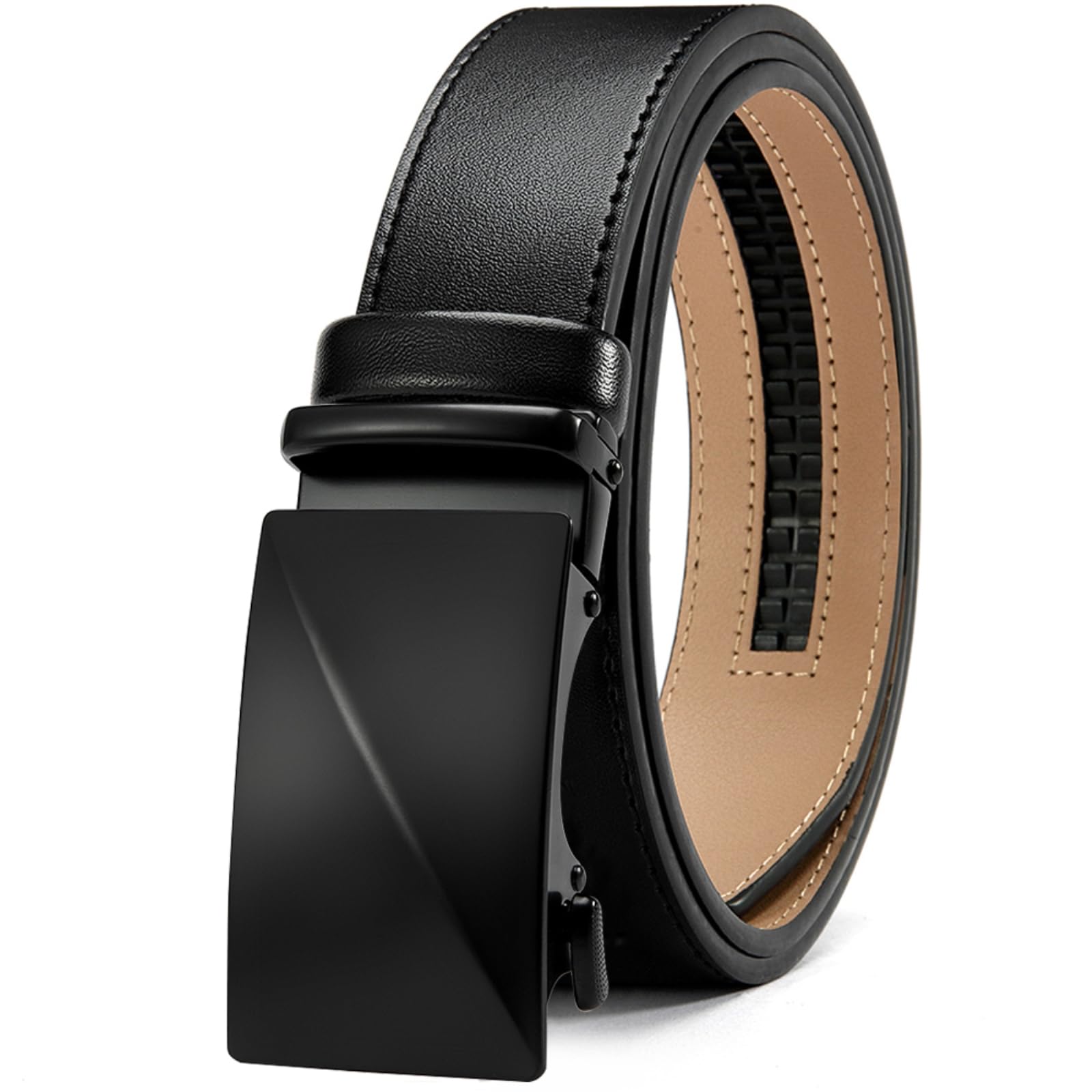XCSTYY Belt Men's Belts, Automatic Ratchet Luxury Belts-beige-135cm
