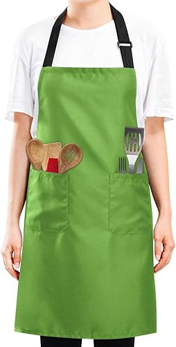 Miniatura 9 de Copos de nieve en rojo en un delantal de cocina para mujer, bolsillos para delantal para hombre, delantal de chef impermeable, delantales para