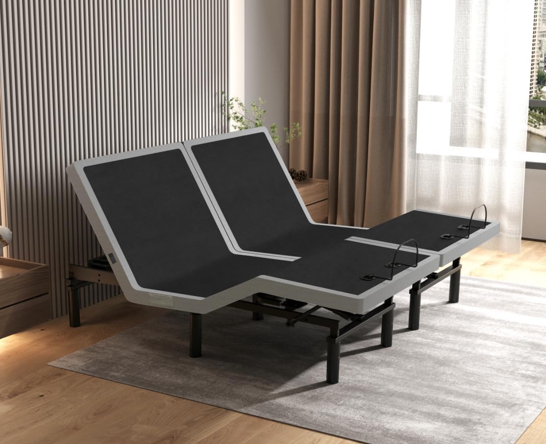 Irvine Home Collection Split King Adjustable Bed Base, Zero