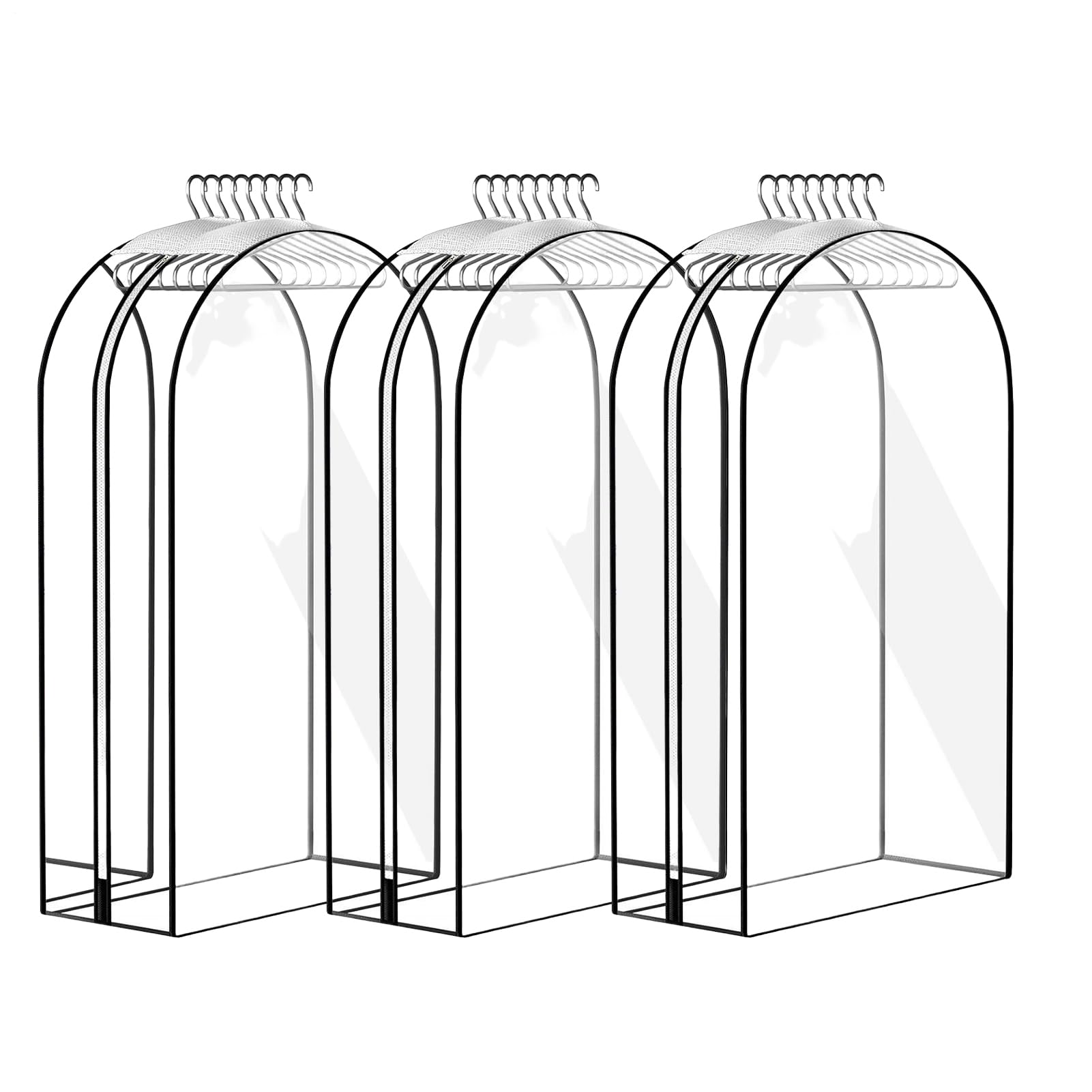 Generic Coat Covers, Clear Clothes Bag, Dustproof Zipper Closure, Hangable Garment Protector, Closet Storage Solution for Jackets Shirts Coats Wardrobe Home Organization 23.62x50x10.04in