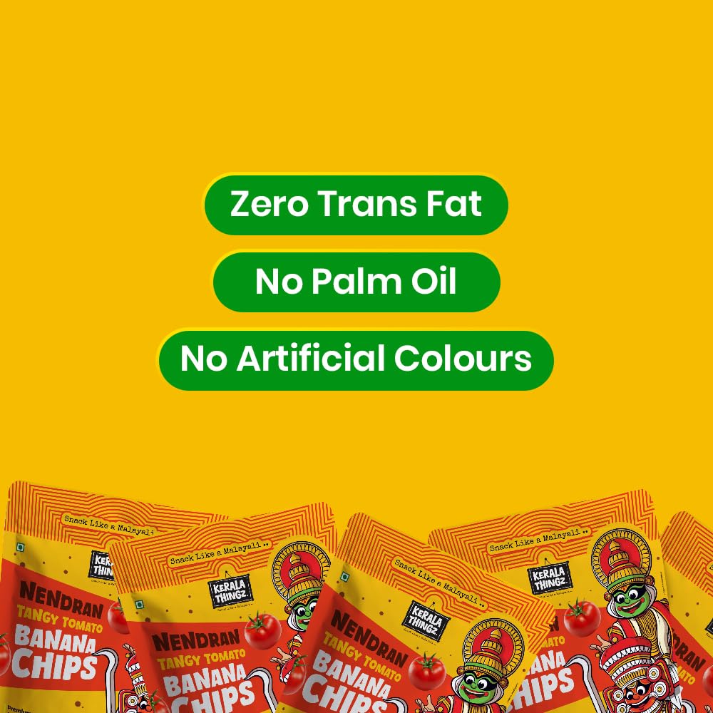 Kerala Thingz Tangy Tomato Banana Chips & Jackfruit Chips Combo Pack 250g (100g + 150g) | Flavored Kerala Banana Chips | Authentic Kerala Snacks | Crunchy Indian Chips | No Palm Oil, No Preservatives 2