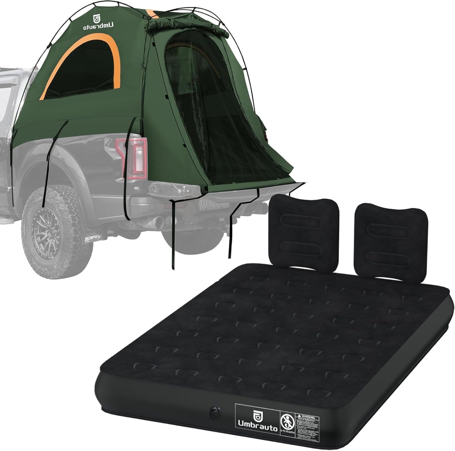 Umbrauto Truck Bed Tent: 5.5-5.8ft Truck Tent with Truck Bed Mattress for Camping with Full Size Truck Bed Mattress for Outdoor