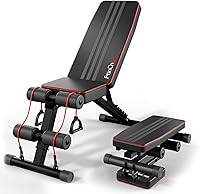 FitinOne Adjustable Folding Weight Bench 660lbs Capacity - Multi-Functional Home Gym Workout Bench for Full Body Training