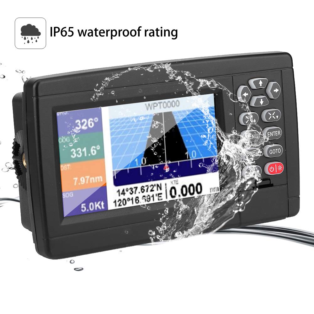 Marine GPS Navigator, 5 Inch Color LCD Double Chart Boat Satellite GPS