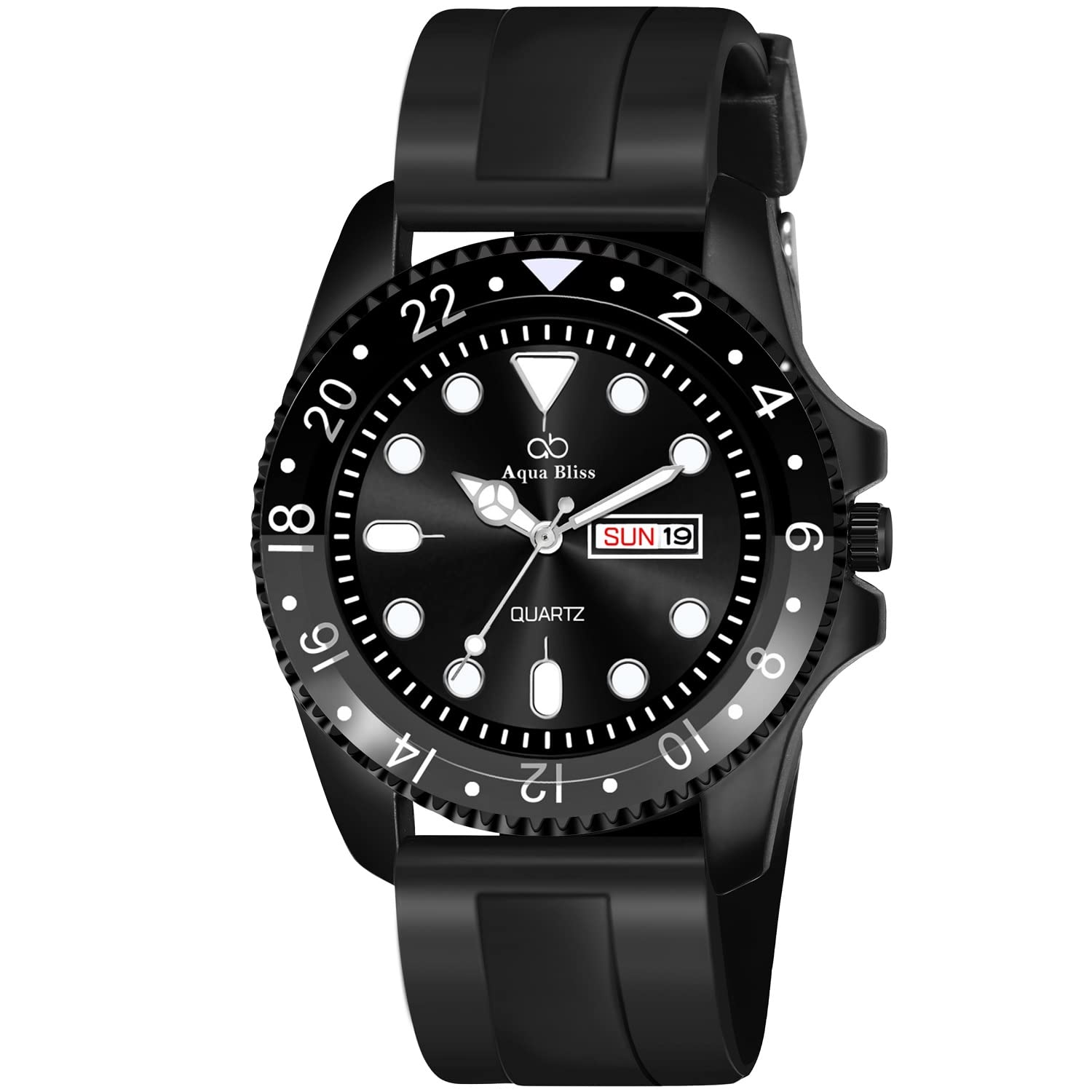 Aqua BLISS-205 Black Silicon Strap Day & Date Display Analog Mens Watch (Black) (B0C3R5DLHB) Amazon Price History, Amazon Price Tracker