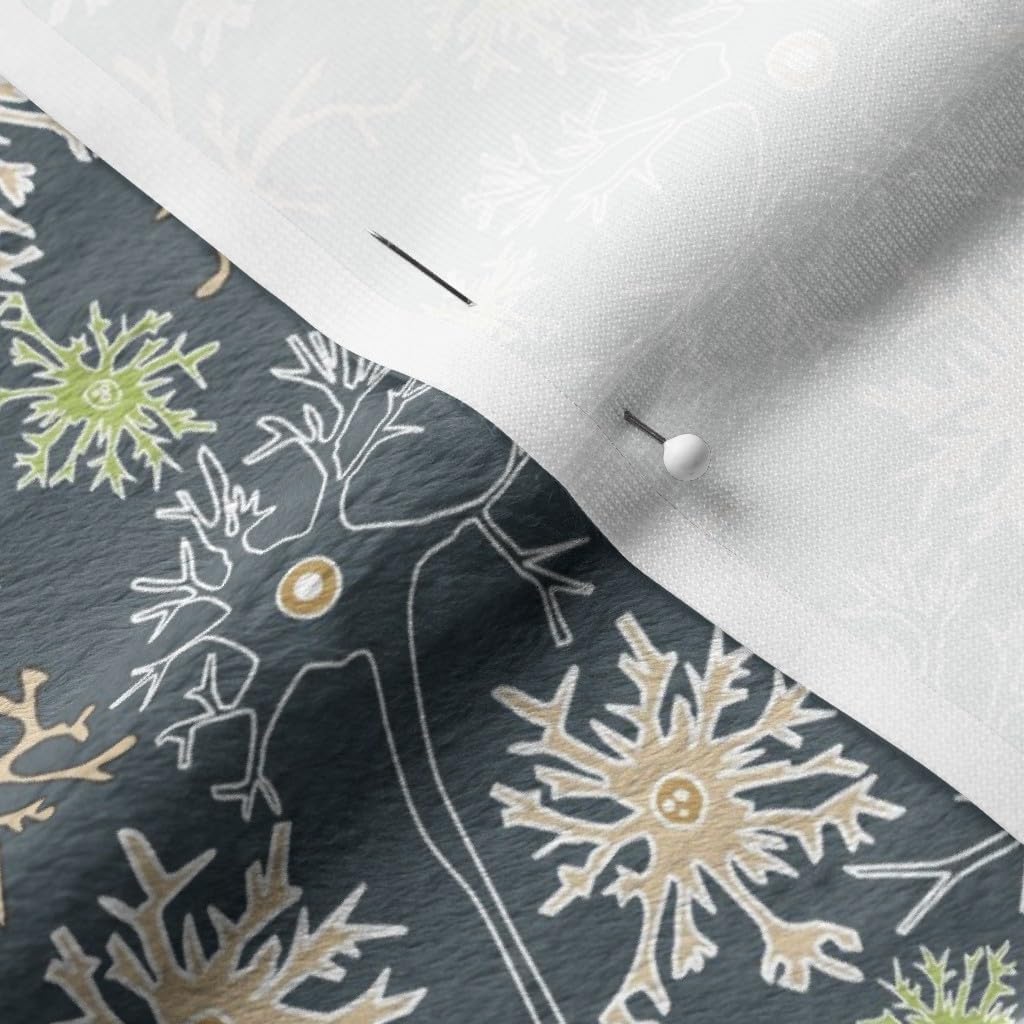 Spoonflower Fabric - Neurons Science Anatomy Biology Cells Printed on Minky Fabric by The Yard - Sewing Baby Blankets Quilt Backing Plush
