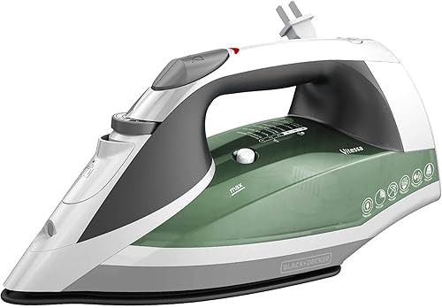 BLACK+DECKER Vitessa - Plancha de vapor avanzada, ICR2020, suela antiadherente de vapor uniforme, apagado automático, cable retráctil sin enredos,