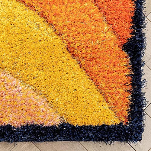 Image of Modern Soft 3D Shaggy Fur Carpets for Living Room Thick Fluffy Rugs for Bedroom, 6x6 Feet Square Multi Color