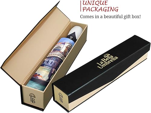 Miniatura 2 de Paraguas vintage de viaje con temática de viaje, paraguas de diseñador con apertura automática, paraguas artístico para mujer, paraguas de lluvia